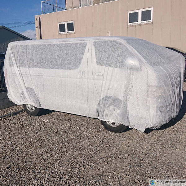 不織布自動車養生カバー使用画像